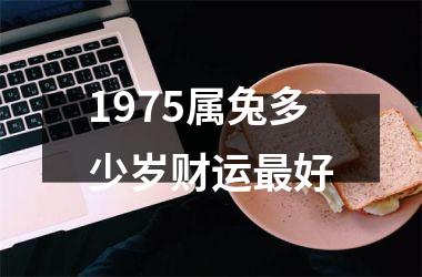 1975属兔多少岁财运最好