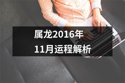 属龙2016年11月运程解析