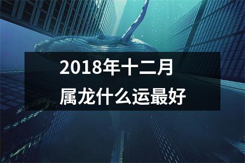 <h3>2018年十二月属龙什么运好