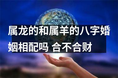 属龙的和属羊的八字婚姻相配吗 合不合财