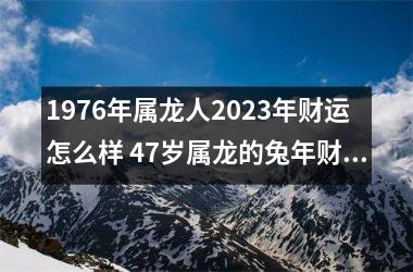 1976年属龙人2025年财运怎么样 47岁属龙的兔年财气好吗