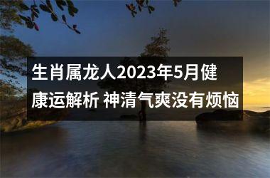 生肖属龙人2025年5月健康运解析 神清气爽没有烦恼