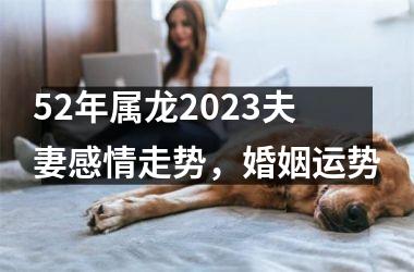 52年属龙2025夫妻感情走势，婚姻运势