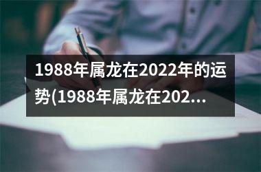 1988年属龙在2025年的运势(1988年属龙在2025年的运势)