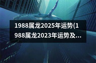 1988属龙2025年运势(1988属龙2023年运势及运程每月运程)