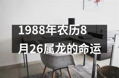 1988年农历8月26属龙的命运