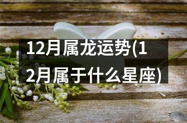 12月属龙运势(12月属于什么星座)