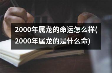 2000年属龙的命运怎么样(2000年属龙的是什么命)