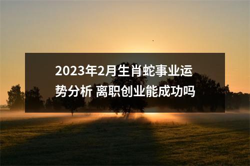 <h3>2025年2月生肖蛇事业运势分析离职创业能成功吗
