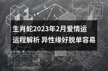 生肖蛇2025年2月爱情运运程解析 异性缘好脱单容易