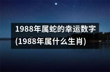 1988年属蛇的幸运数字(1988年属什么生肖)