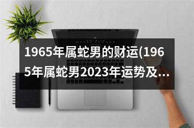 <h3>1965年属蛇男的财运(1965年属蛇男2025年运势及运程详解)