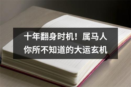 十年翻身时机！属马人你所不知道的大运玄机