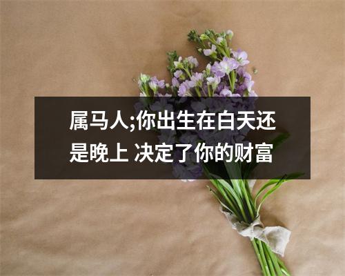 <h3>属马人;你出生在白天还是晚上决定了你的财富