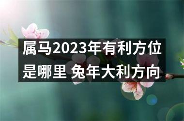 属马2025年有利方位是哪里 兔年大利方向