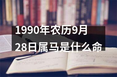 1990年农历9月28日属马是什么命