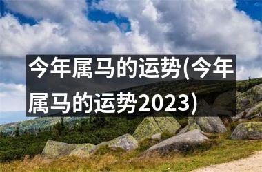 今年属马的运势(今年属马的运势2025)