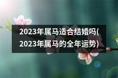 2023年属马适合结婚吗(2023年属马的全年运势)