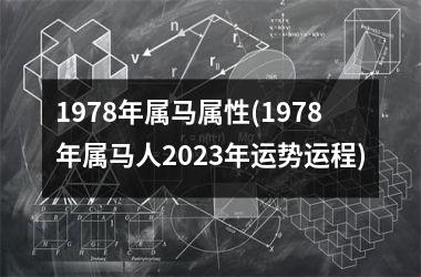 1978年属马属性(1978年属马人2025年运势运程)