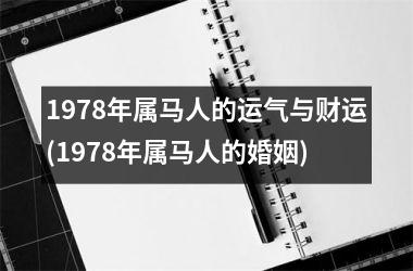 1978年属马人的运气与财运(1978年属马人的婚姻)