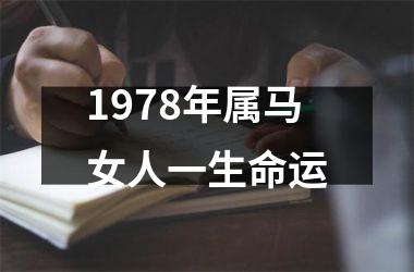 1978年属马女人一生命运