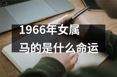 1966年女属马的是什么命运