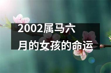 2002属马六月的女孩的命运