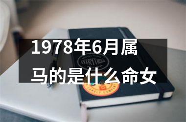 1978年6月属马的是什么命女