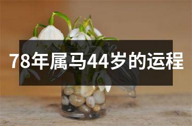 78年属马44岁的运程