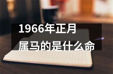 1966年正月属马的是什么命