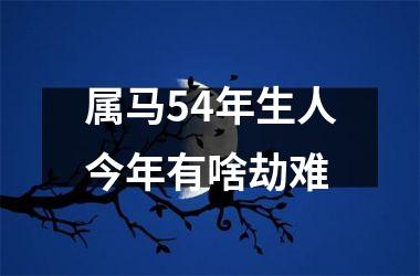 属马54年生人今年有啥劫难