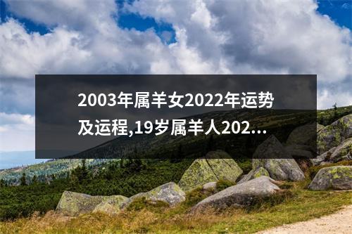 2003年属羊女2022年运势及运程,19岁属羊人2022年的每月运势