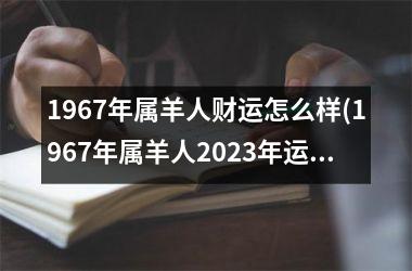 1967年属羊人财运怎么样(1967年属羊人2025年运势男性)