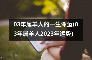 03年属羊人的一生命运(03年属羊人2025年运势)