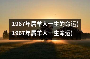 <h3>1967年属羊人一生的命运(1967年属羊人一生命运)