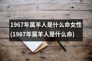 1967年属羊人是什么命女性(1967年属羊人是什么命)