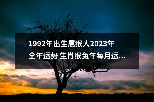 1992年出生属猴人2023年全年运势生肖猴兔年每月运势