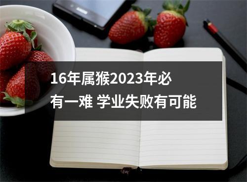 16年属猴2025年必有一难学业失败有可能