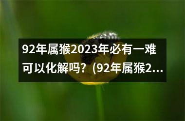 92年属猴2025年必有一难 可以化解吗？(92年属猴2025年运势完整版)