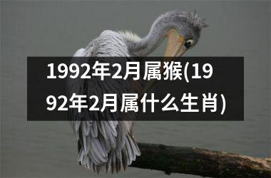 <h3>1992年2月属猴(1992年2月属什么生肖)