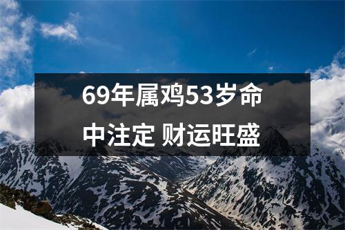 69年属鸡53岁命中注定财运旺盛