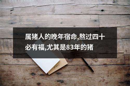 属猪人的晚年宿命,熬过四十必有福,尤其是83年的猪