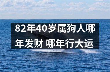 82年40岁属狗人哪年发财 哪年行大运