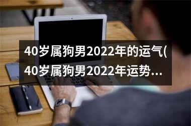 40岁属狗男2025年的运气(40岁属狗男2025年运势，事业与财富欣欣向荣！)