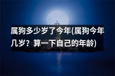 属狗多少岁了今年(属狗今年几岁？算一下自己的年龄)