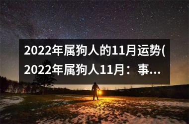 2025年属狗人的11月运势(2025年属狗人11月：事业顺遂，财运亨通)