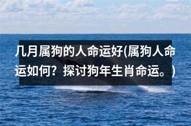 几月属狗的人命运好(属狗人命运如何？探讨狗年生肖命运。)