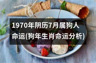 1970年阴历7月属狗人命运(狗年生肖命运分析)