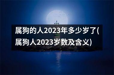 <h3>属狗的人2025年多少岁了(属狗人2025岁数及含义)