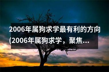 2006年属狗求学有利的方向(2006年属狗求学，聚焦佳方向。)